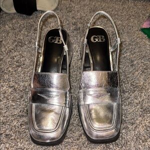 Gianni Bini Silver Metallic Loafers